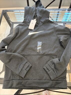 Nike Dark Gray Hoodie with White Swoosh